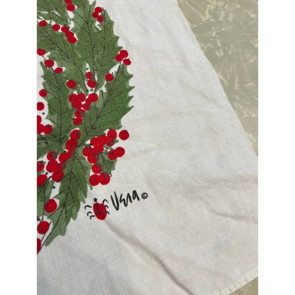 Vintage Tablecloth Christmas Holiday VERA NEUMANN 48" x 48" - Picture 3 of 6